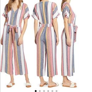 Striped, neutral, Caslon XL romper.
